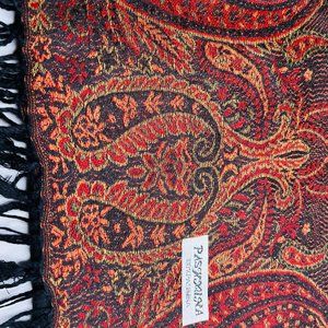 Vintage 100% Pashmina Scarf – Central Asian Design